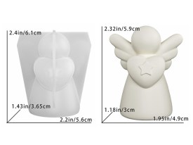 Molde silicona angelito con corazon y estrella
